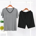 thumbnail image 3 of Kureaily Mens Pajama Sets Short Sleeve Pyjama Sleepwear Loungewear Nightwear Sets Comfortable Lightweight Pj's Sleep Sets Short Sleeve Sleepwear, 3 of 4