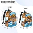 thumbnail image 4 of Daiia Animals on Noah's Ark Floating Vintage Canvas Backpack for Men and Women ,Hiking Backpack,Travel Laptop Bag for School,Large Capacity Backpack, 4 of 8