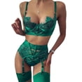 thumbnail image 4 of Conjunto de ropa interior sexy con costura de pestañas y encaje para primavera y verano para mujer, 4 of 6