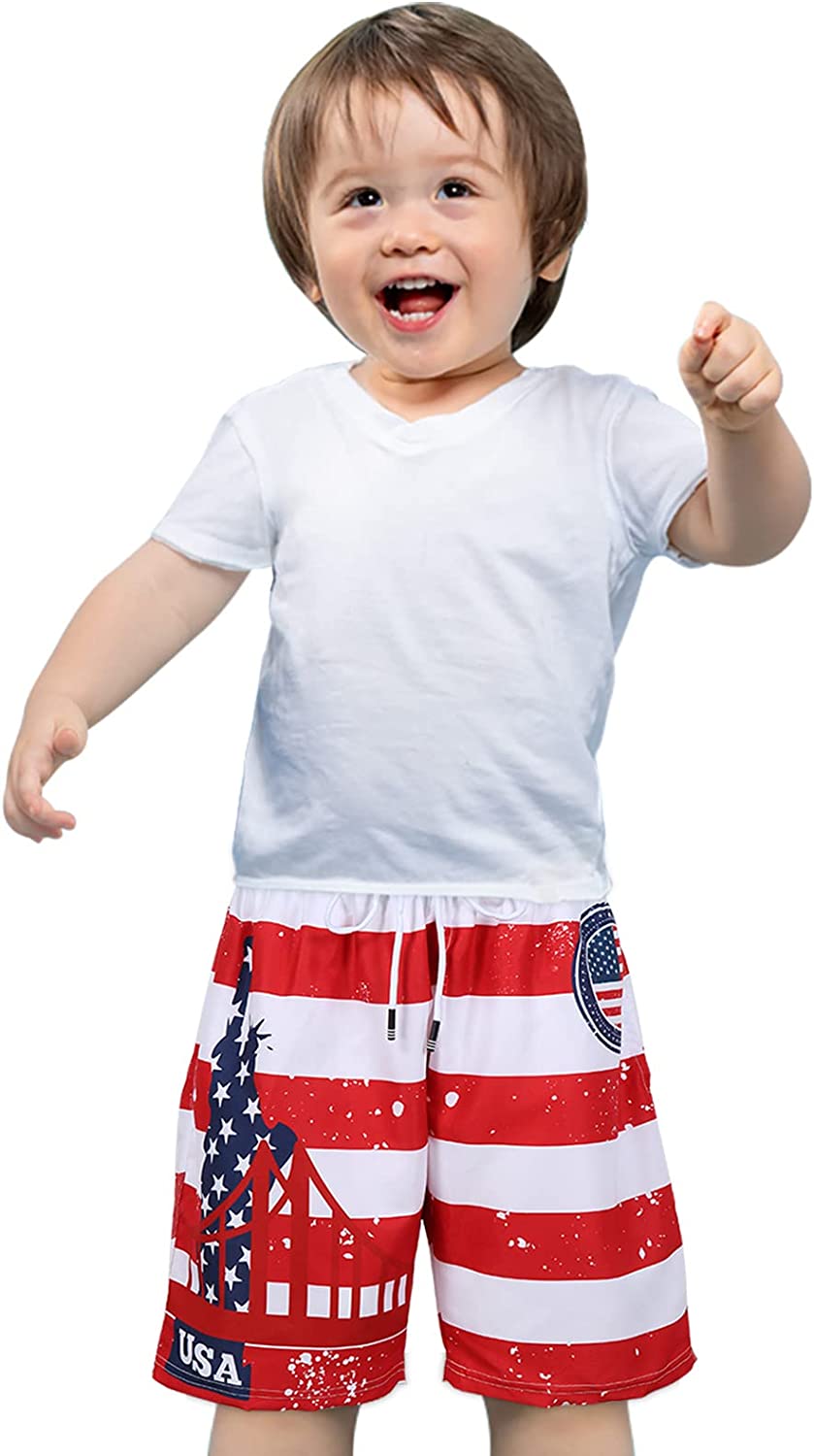 Boys' American Flag Swim Trunk, Age 1314