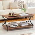 thumbnail image 3 of Taomika 3-piece Coffee Table Set with Shelf, Coffee Table with Set of 2 Nightstands, Brown Sets, 3 of 10