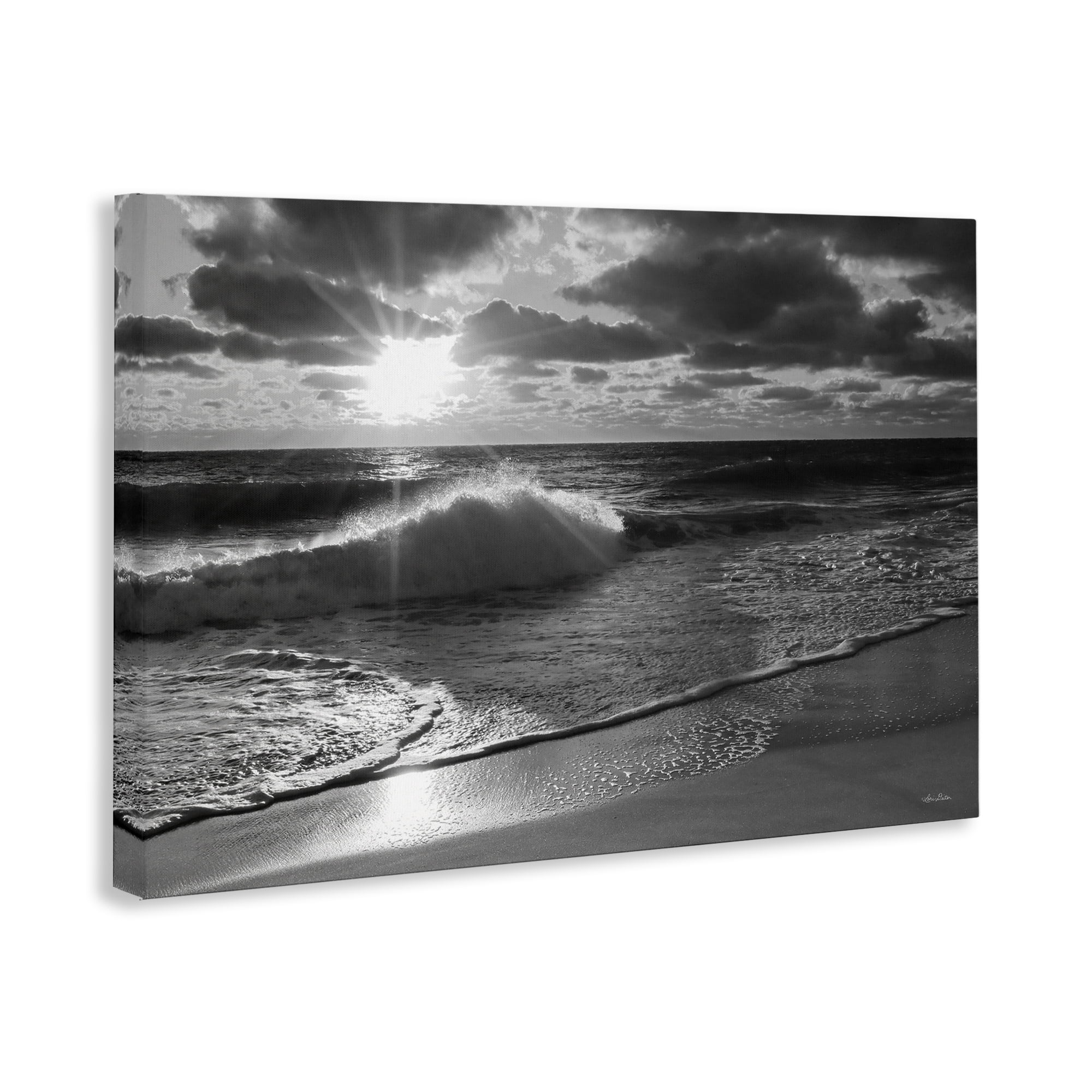 Stupell Industries Sunset Crashing Wave Landscape Photography Gallery Wrapped Canvas Art Print Wall Art, 30 x 20