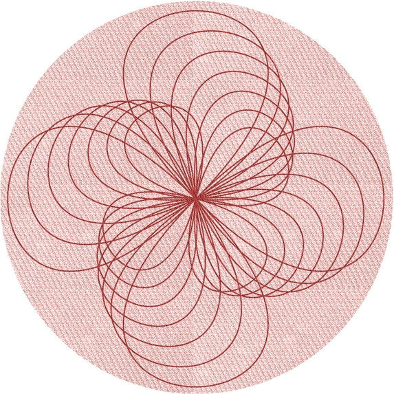 Ahgly Company Indoor Round Patterned Pastel Red Pink Area Rugs, 8' Round