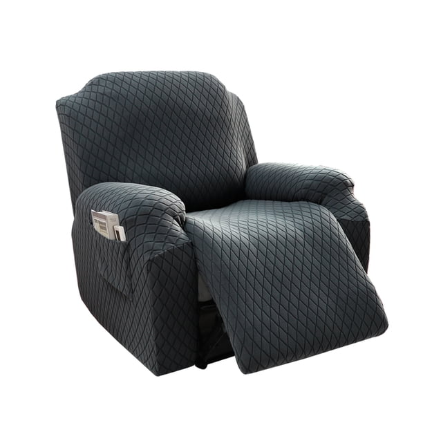 Xiao Hua Funda de sofá gris oscuro con estampado de espiga, elástica, jacquard, para sala de estar, reclinable, fácil de lavar, funda protectora para sofá.