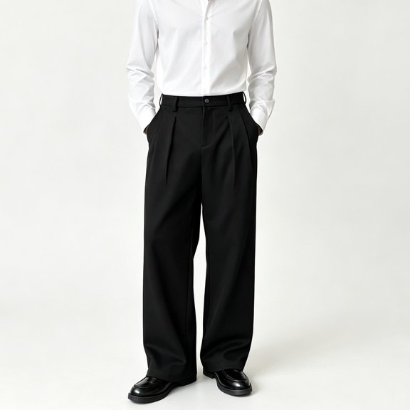 Men Khaki Classic Cut Flat Front Expandable Waist Casual Suit Pants S-XL