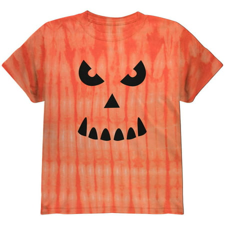 Halloween Jack-O-Lantern Spooky Face Tie Dye Youth T-Shirt