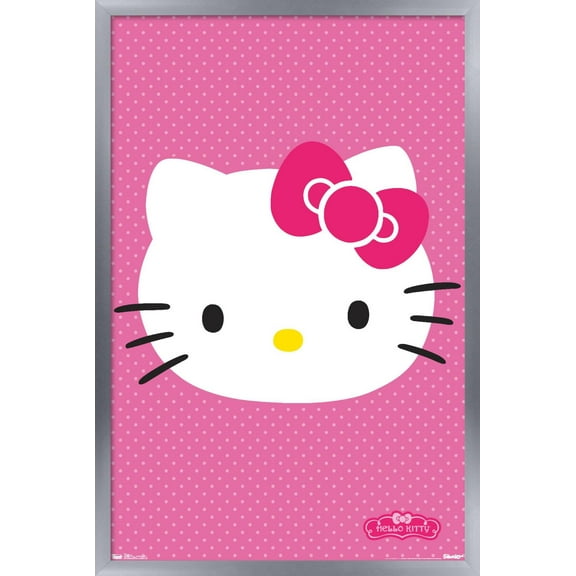 Hello Kitty - Face Wall Poster, 14.725" x 22.375", Framed