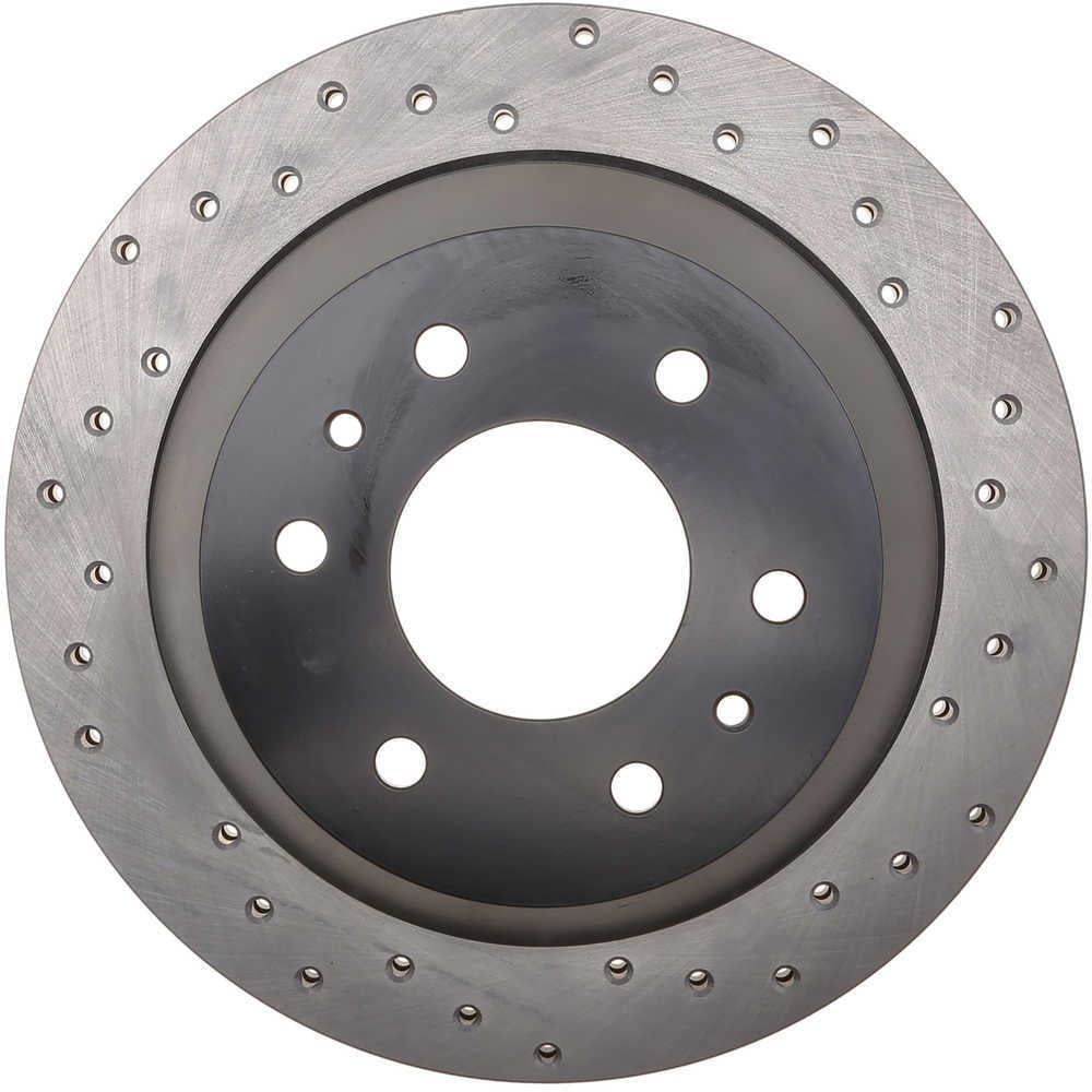 StopTech 128.66052L Sport Cross Drilled Brake Rotor; Rear Left, European style brake pad compounds