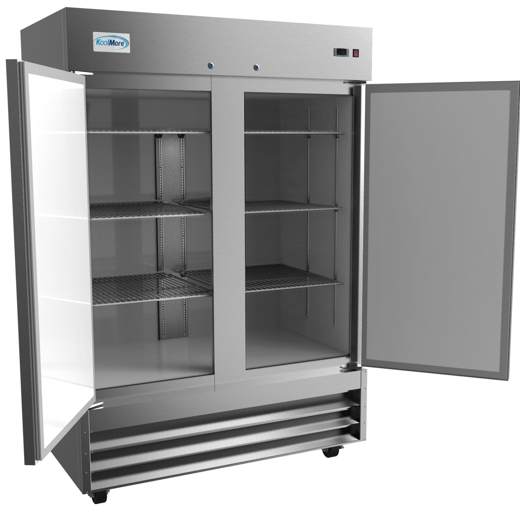 Koolmore 54" 2 Door Stainless Steel Upright Reach-in Freezer in Silver