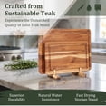 thumbnail image 3 of ZOVANO 2pcs Teak Wood Cutting Board Set with Fast Drying Stand Storage, 3 of 10