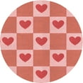 thumbnail image 1 of Ahgly Company Machine Washable Indoor Round Transitional Pastel Pink Area Rugs, 6' Round, 1 of 7