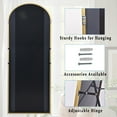 thumbnail image 3 of Anyrose 34"x76" Full Length Mirror with Arch-Top Standing Mirror Wall Mounted, Gold, 3 of 7