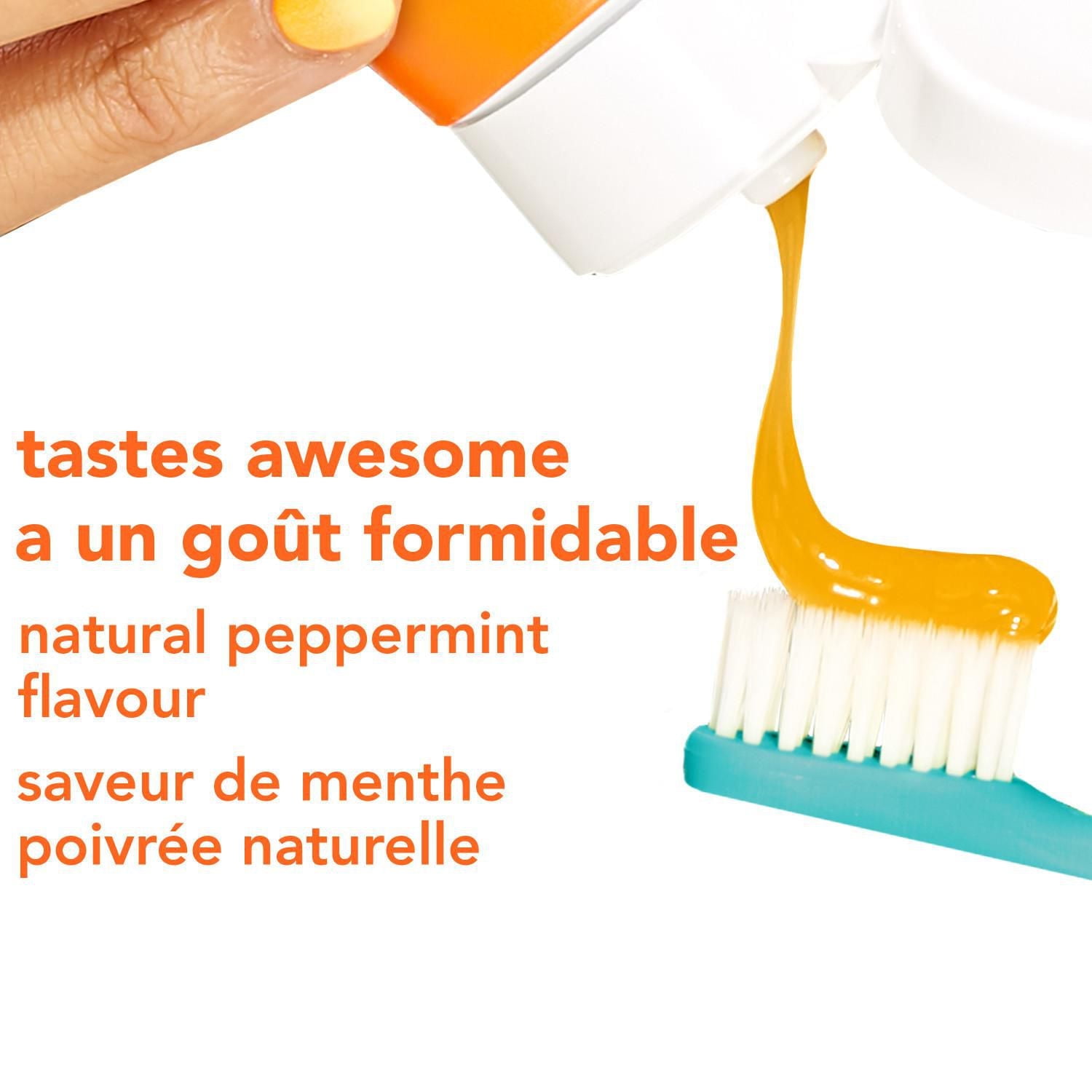 Hello Super Mega Dentifrice Blanchissant Avec Fluorure, Dentifrice Blanchissant Avec Vitamine C, Aide À Blanchir les Dents Jusqu'à 2 Tons, Saveur Naturelle de Menthe Poivrée, Tube de 82mL Hello Dentifrice