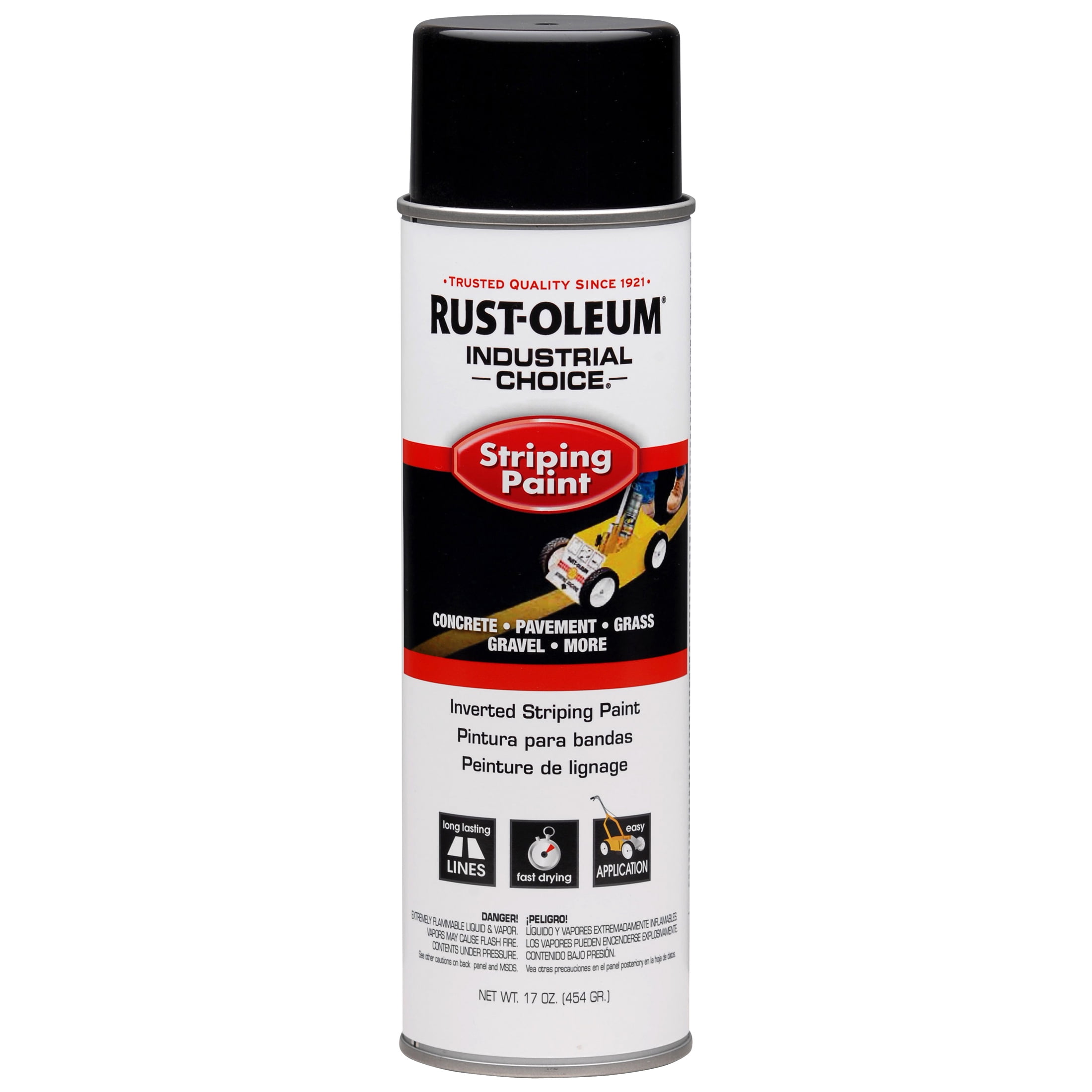 6 Pack, Black, Rust-Oleum Industrial Choice System Inverted Striping Spray Paint- 18 oz