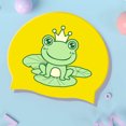 thumbnail image 2 of MIASHUI Kids Silicone Swim Caps with Cartoon Designs for Pool Beach and Water Activities Yellow,5-12, 2 of 4