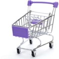 thumbnail image 4 of Mini carrito de compras, carrito de mano para supermercado, modo de carrito de utilidad, juguete de almacenamiento (azul y morado), 2 uds., 4 of 5