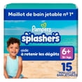thumbnail image 2 of Pampers Splashers Swim Diapers, Size 6+, 15 Count, Disposable Swim Diapers, Contains Mess, No Swell, 2 of 19