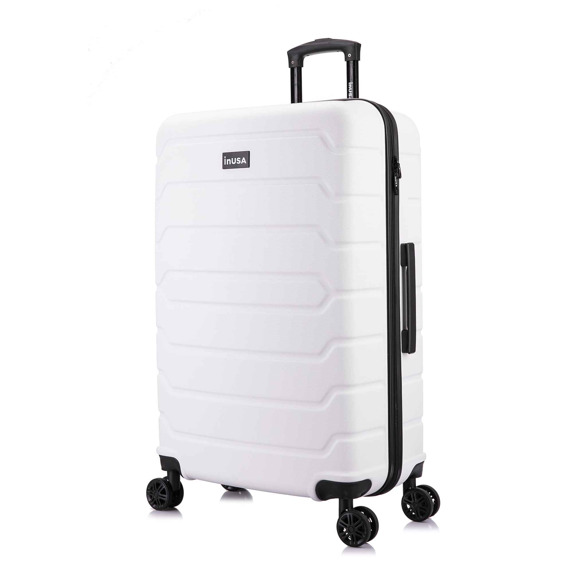 white hard shell suitcase