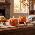 thumbnail image 6 of Fllostpr Halloween 2PC Wax Pumpkin Scented Candle, Orange Handmade Aromatherapy Candle for Home Cafe Party Table Desk Indoor, 2.5x1.7", 6 of 7