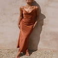 thumbnail image 2 of Robe Longue en Couleur Unie avec Bretelles Spaghetti pour Femme, 2 of 8