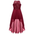 thumbnail image 3 of TSSOE Kids Flower Girls Wedding Party Chiffon Sequins Dress Junior Bridesmaid Birthday Sleeveless Burgundy 10, 3 of 6