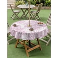 thumbnail image 4 of Outdoor Tablecloth with Umbrella Hole for Patio/Picnic/Party/Camping, Pink Coral Waterproof Table Cloth Round Cover Washable, Coastal Summer Ocean Nautical Sea (Dia 60"), 4 of 9