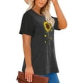 thumbnail image 4 of Anbech Sunflower Plus Size T-Shirts for Women Graphic Sunflower with Skeleton Print Oversize Short Sleeves T-Shirt with Round Neck, 4 of 4