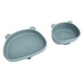 thumbnail image 4 of Platos de succión para bebés con forma de panda, tazón de silicona con succión potente para niños, para cocina, refrigerador, tazón y plato gris y azul, 4 of 14