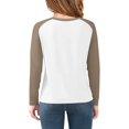 thumbnail image 5 of YunPes Girls Cotton T-Shirt Contrast Raglan Long Sleeve Crewenck Tops Youth Casual Versatile Baseball Tees 3-13 Years, 5 of 7