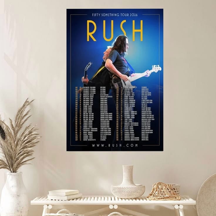 Rush Fifty Something Tour 2026 Concert Poster Band Music Size 24