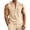 Beige, variant on Lopecy-Sta Tank Tops for Men Stand Collar Half Button Sleeveless Henley Linen Blend Chest Pocket Loose Casual Summer Vests