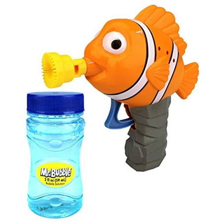 ORANGE LIGHT UP CLOWN FISH BUBBLE GUN WITH SOUND bottle bubbles maker  machine