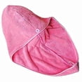 thumbnail image 5 of Toalla de microfibra para el cabello, turbante marrón de secado rápido y súper absorbente con botón, juego de 2 piezas, 5 of 5