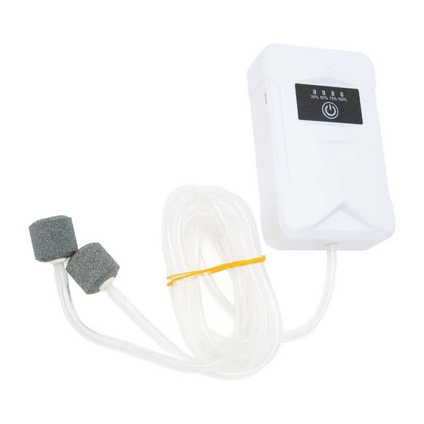 Bomba De Aire Para Pecera, Pies Acolchados, Bomba De Oxígeno Para Acuario, Salida Doble Recargable Por USB, 2 Modos De Fuente De Alimentación Para Pesca
