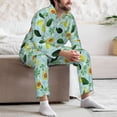 thumbnail image 6 of Bingfone Men's Pajama Set 2 Piece Loungewear PJs, Long Sleeve with Pajama Pants-Avocado Flowers And Leaves, 6 of 7