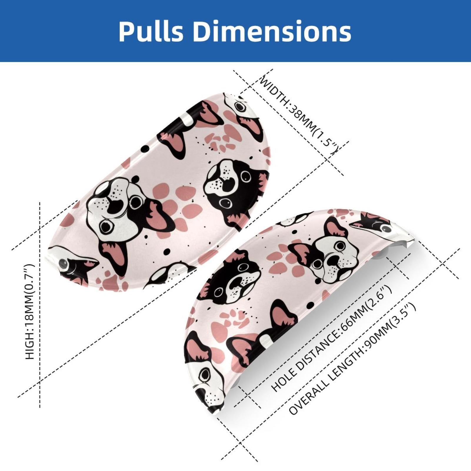 PhooArto 6 Pcs Cup Drawer Pulls, Cute Dog Paw Pattern Shell Shape Handles Cabinet Knobs for Dresser Cupboard Closet Wardrobe with Screws