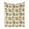 thumbnail image 1 of Modern Soft Flannel Fleece Throw Blanket, Abstract with Butterfly and Oval Circles Childish Pattern Kids Print, Cozy Plush for Indoor and Outdoor Use, 70" x 90", Orange Taupe Blue, by Ambesonne, 1 of 6