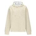 thumbnail image 3 of Plain Hoodies for Women 2025 Long Sleeve Jacquard Knit Casual Loose Hoodie Hooded Sweatshirt Pullover Tops, 3 of 7