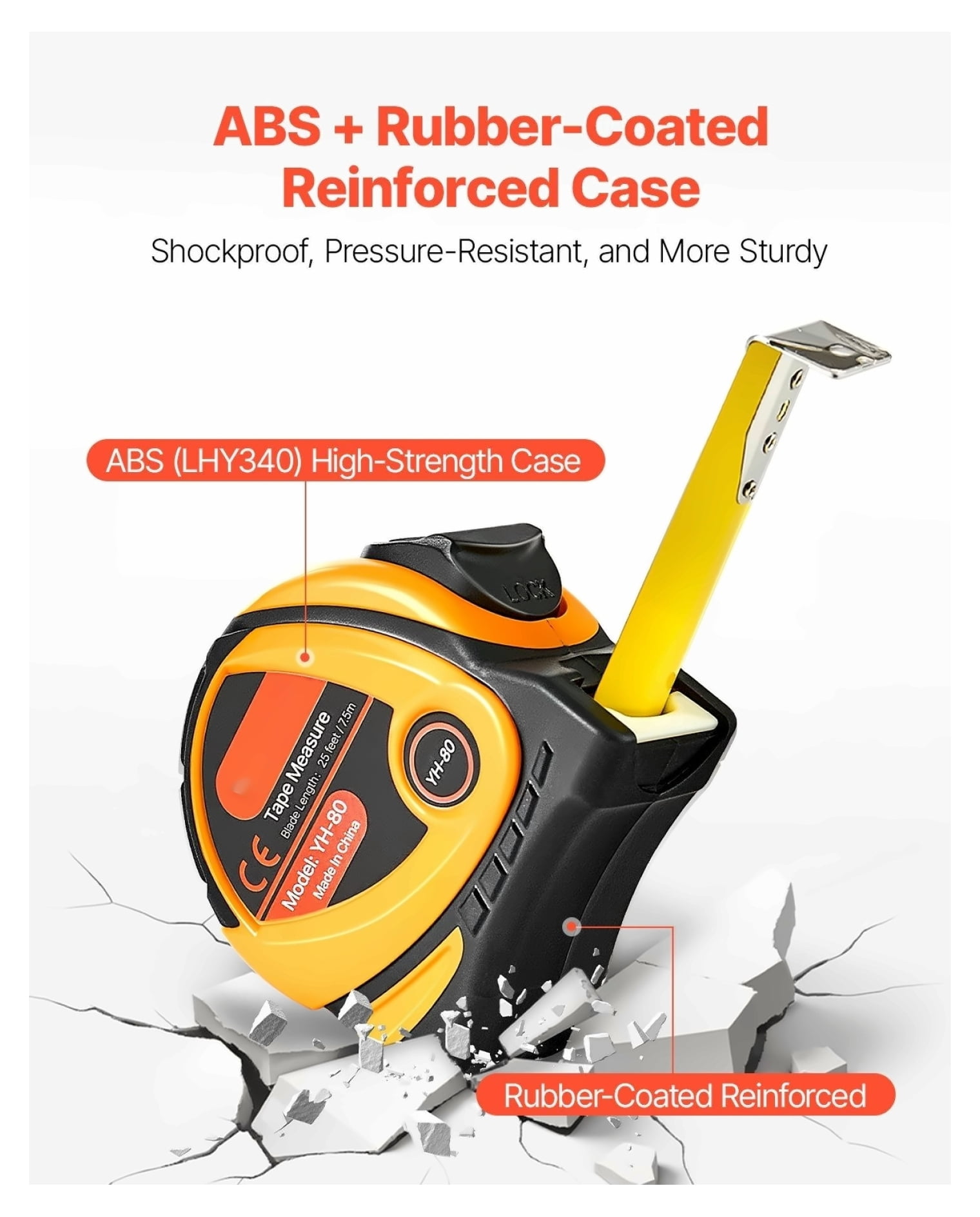 Tape Measure 25ft 2 Pack, Retractable Imperial Metric, Durable ABS Shell & 55# Carbon Steel
