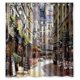 thumbnail image 1 of ABPHQTO Arte romántico con estilo Pequeñas calles de París café Cortina de ducha Cortina de ducha impermeable 160x180 cm, 1 of 2