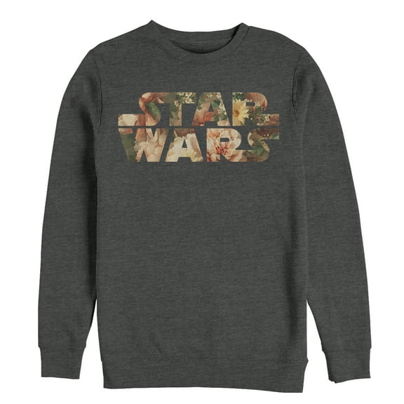 Men's Star Wars Floral Print Logo Sweatshirt Charcoal Heather Medium