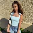 thumbnail image 6 of OQQ Women's 3 Piece Bodysuits For Women Sexy Ribbed Strappy Square Neck Stretch Tank Tops Bodysuits, 6 of 7