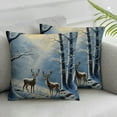 thumbnail image 2 of Nawypu Christmas Deer Throw Pillow Covers Winter Season red Birds Snowfall Rustic Aesthetic Classic Snowy Forest Cushion Living Room Couch Bed Home Decor Set of 2 Waterproof Zipper Chair,Blue,, 2 of 6