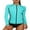 Lake Blue, variant on Women Long Sleeve Swimming Shirt Outdoor Sports Rash Guard Zip Front