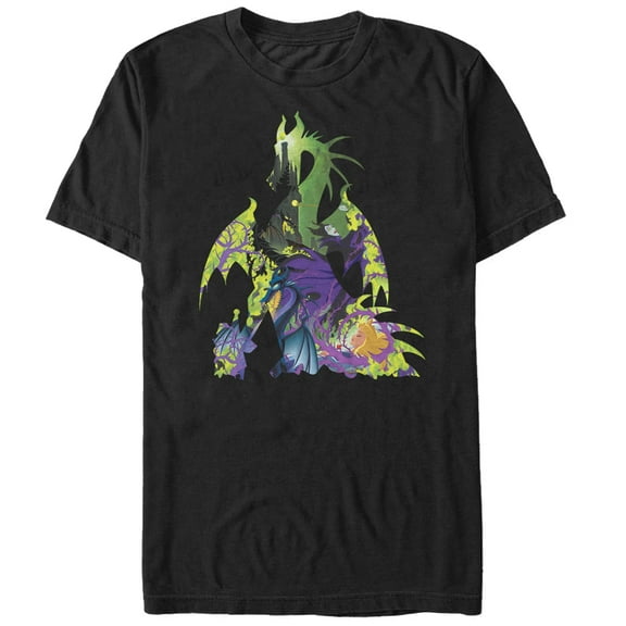 Men's Sleeping Beauty Maleficent Dragon Graphic Tee Black X Large