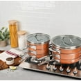 thumbnail image 4 of Gotham Steel Copper Cast Stackmaster Pots and Pans Set, 10 Piece Stackable Cookware with Nonstick Cast Texture Coating, Includes Frying Basket, Fry Pans, Saucepans, Stock Pots and More, 4 of 16