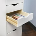 thumbnail image 5 of Pemberly Row Modern Hardwood 6+2 Drawers Roll Utility Cart in White, 5 of 9