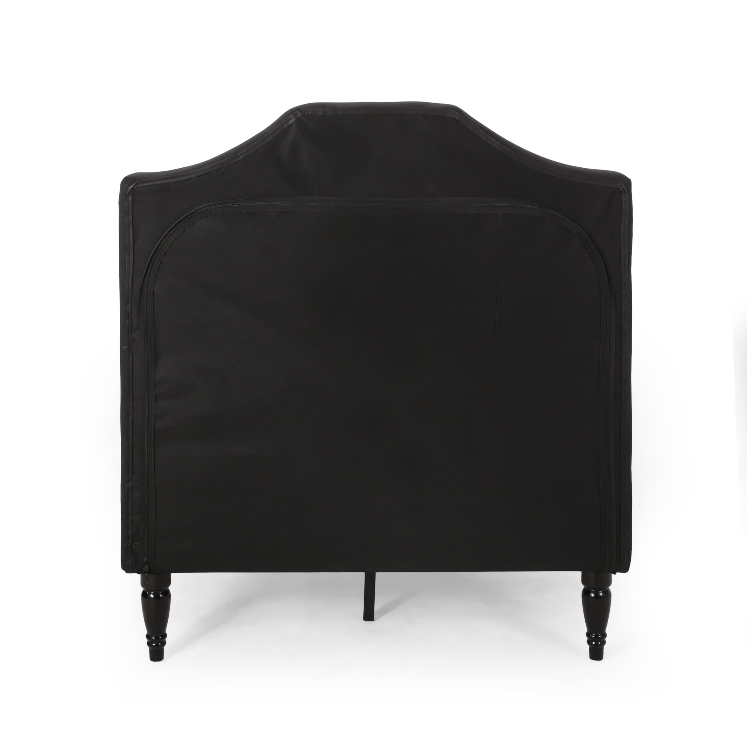 Noble House Rigley Contemporary Upholstered Twin Bed Platform, Black