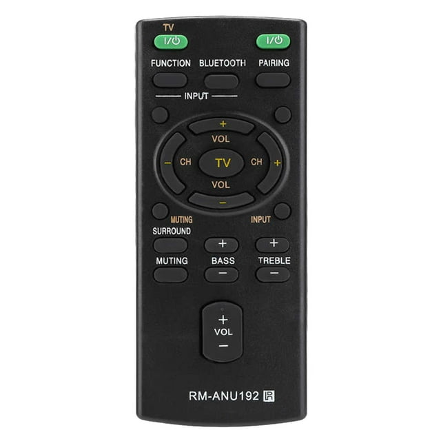 -ANU192 Mando una Distancia con Altavoz Bluetooth para Barra de Sonido SACT60BT -WCT60 SSWCT60 HT-CT60BT HTCT60BT SA-CT60BT