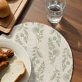 thumbnail image 3 of Green Botanical Round 13 Inch Placemats Set of 4, Pastoral Elegant Spring Floral Rustic HeatResistant Non Slip Place Mats for Dining Table, Wipeable Braided Kitchen Table Mats for Housewarming, 3 of 9